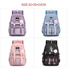 Helmeted Kids anime checkered backpack bags