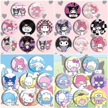 Melody kitty Cinnamoroll Kuromi Pochacco brooch pins set(8pcs a set)58MM