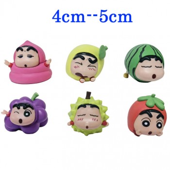 Crayon Shin-chan fruits anime figures set(6pcs a set)(OPP bag)