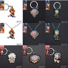 One piece Luffy Chopper Zoro anime key chain/neckl...