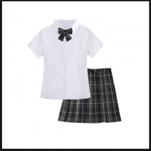 Girl JK school uniform t-shirt pleated skirt