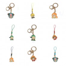 One Piece anime alloy key chain phone strap