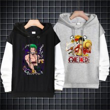 One Piece anime fake two pieces thin cotton hoodie...