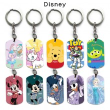 Mickey Mouse mermaid Pooh anime dog tag military army key chain