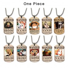 One Piece anime dog tag military army necklace