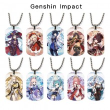 Genshin Impact game dog tag military army necklace