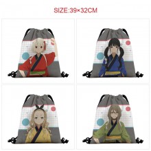 Lycoris Recoil anime nylon drawstring backpack bag