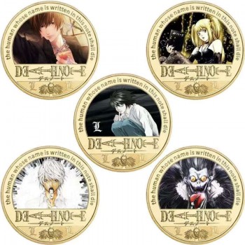 Death Note Commemorative Coin Collect Badge Lucky Coin Decision Coin