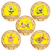 Spongebob Commemorative Coin Collect Badge Lucky C...