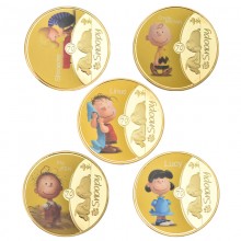 Snoopy Commemorative Coin Collect Badge Lucky Coin...