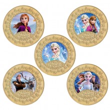 Frozen Elsa Anna Coin Collect Badge Lucky Coin Dec...