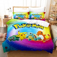 Pokemon Pikachu anime sheet quilt cover+pillowcase