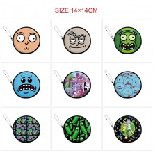 Rick and Morty anime pu zipper round wallet coin p...