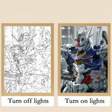 Gundam anime Led Photo Frame Lamp Painting Night L...