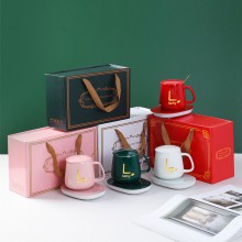 L lucky ceramic thermostat coaster USB coffee cup ...