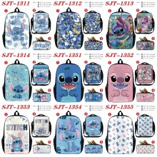 Stitch anime nylon backpack bag shoulder pencil case