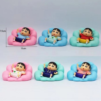 Crayon Shin-chan cloud sitting anime figures set(6pcs a set)(OPP bag)