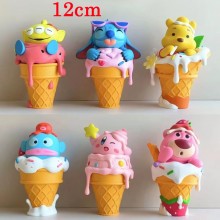 Kirby Stitch Bear ice cream anime figures set(6pcs a set)(OPP bag)