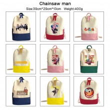 Chainsaw Man anime canvas backpack bag