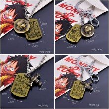One Piece ACE White beard anime alloy key chain/necklace
