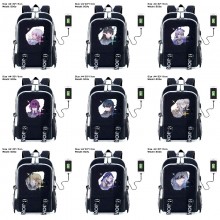 Honkai Star Rail game USB charging laptop backpack school bag