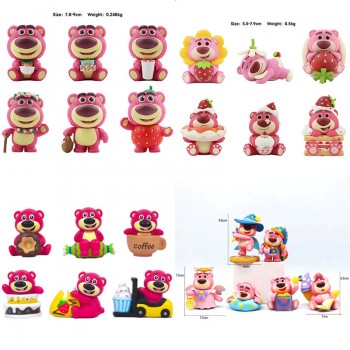 Lotso strawberry bear anime figures set(6pcs a set)(OPP bag)