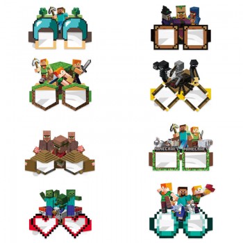 Minecraft game cosplay paper glasses set(8pcs a set)