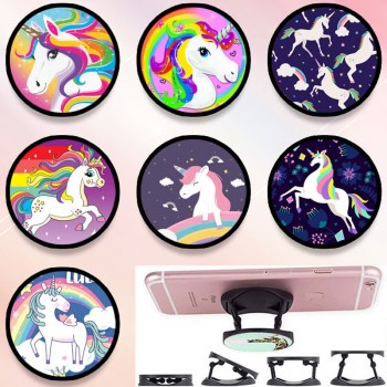 Unicorn anime foldable grip socket phone holder