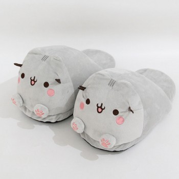 Pusheen cat anime plush shoes slippers a pair 28CM