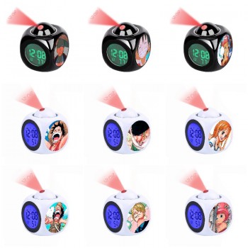 One Piece anime LCD Projection Digital Alarm Clock Projector Temperature