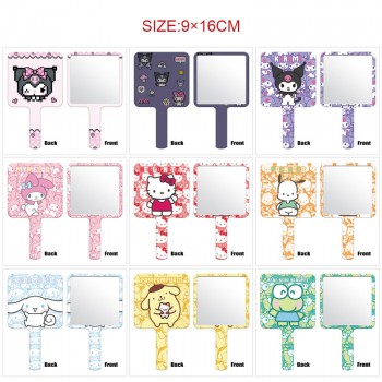 Sanrio Melody kitty Cinnamoroll Kuromi handheld makeup SPA salon compact cosmetic mirrors