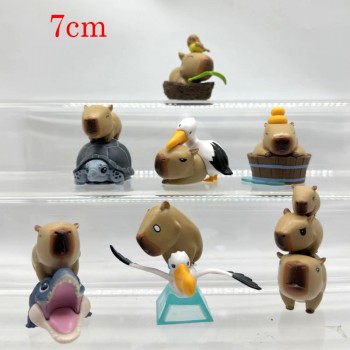 Capybara Rodent anime figures set(7pcs a set)(OPP bag)