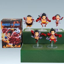 One Piece Monkey D Luffy Gear 4 anime figures set(5pcs a set)