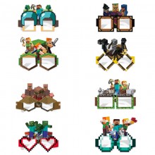 Minecraft game cosplay paper glasses set(8pcs a set)