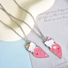 Hello kitty anime lovers couple necklaces set(2pcs...