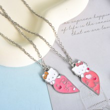 Hello kitty anime lovers couple necklaces set(2pcs a set)