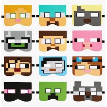 Minecraft game cosplay felt masks set(12pcs a set)