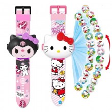 Sanrio Melody kitty Cinnamoroll Kuromi 3D projection children watch