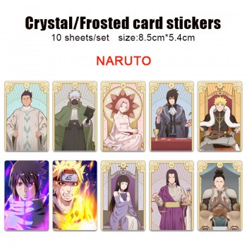 Naruto anime crystal frosted card skin stickers(10pcs a set)