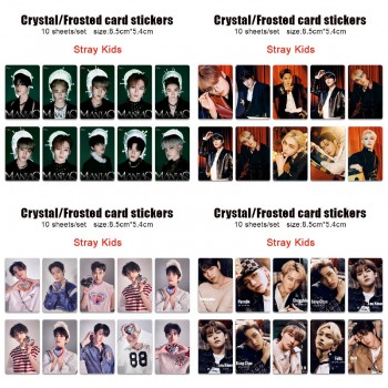 Straykids star anime crystal frosted card skin stickers(10pcs a set)