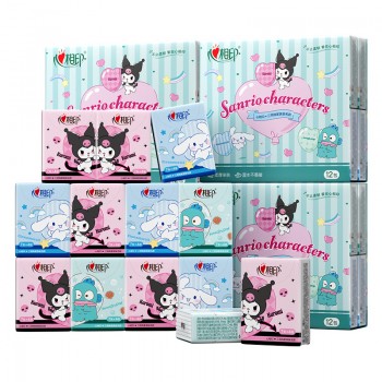 Sanrio characters Melody Cinnamoroll Kuromi soft facial cleansing tissue oil control towel(12pcs)