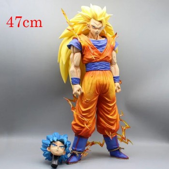 Dragon Ball Super Saiyan 3 Son Goku anime big figure 47cm