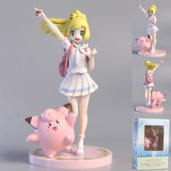 Pokemon Lillie Clefairy anime figures set