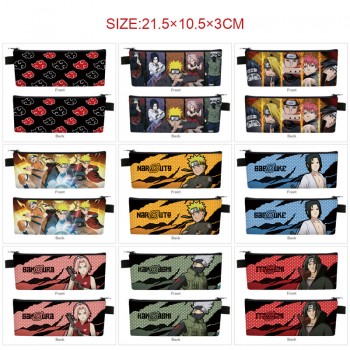 Naruto anime PU zipper pen case pencil bag