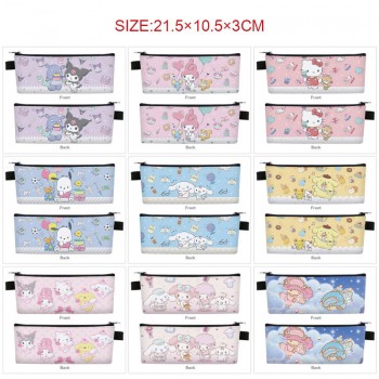 Sanrio Melody kitty Cinnamoroll Kuromi anime PU zipper pen case pencil bag