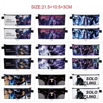 Solo Leveling anime PU zipper pen case pencil bag