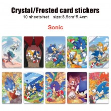 Sonic the Hedgehog anime crystal frosted card skin stickers(10pcs a set)