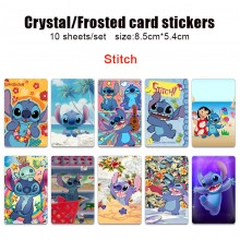 Stitch anime crystal frosted card skin stickers(10...