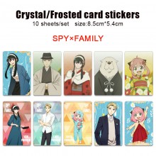 SPY x FAMILY anime crystal frosted card skin stickers(10pcs a set)