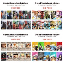 One Piece anime crystal frosted card skin stickers(10pcs a set)